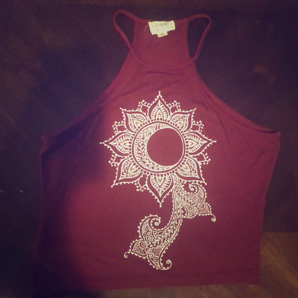 High neck cropped tank top